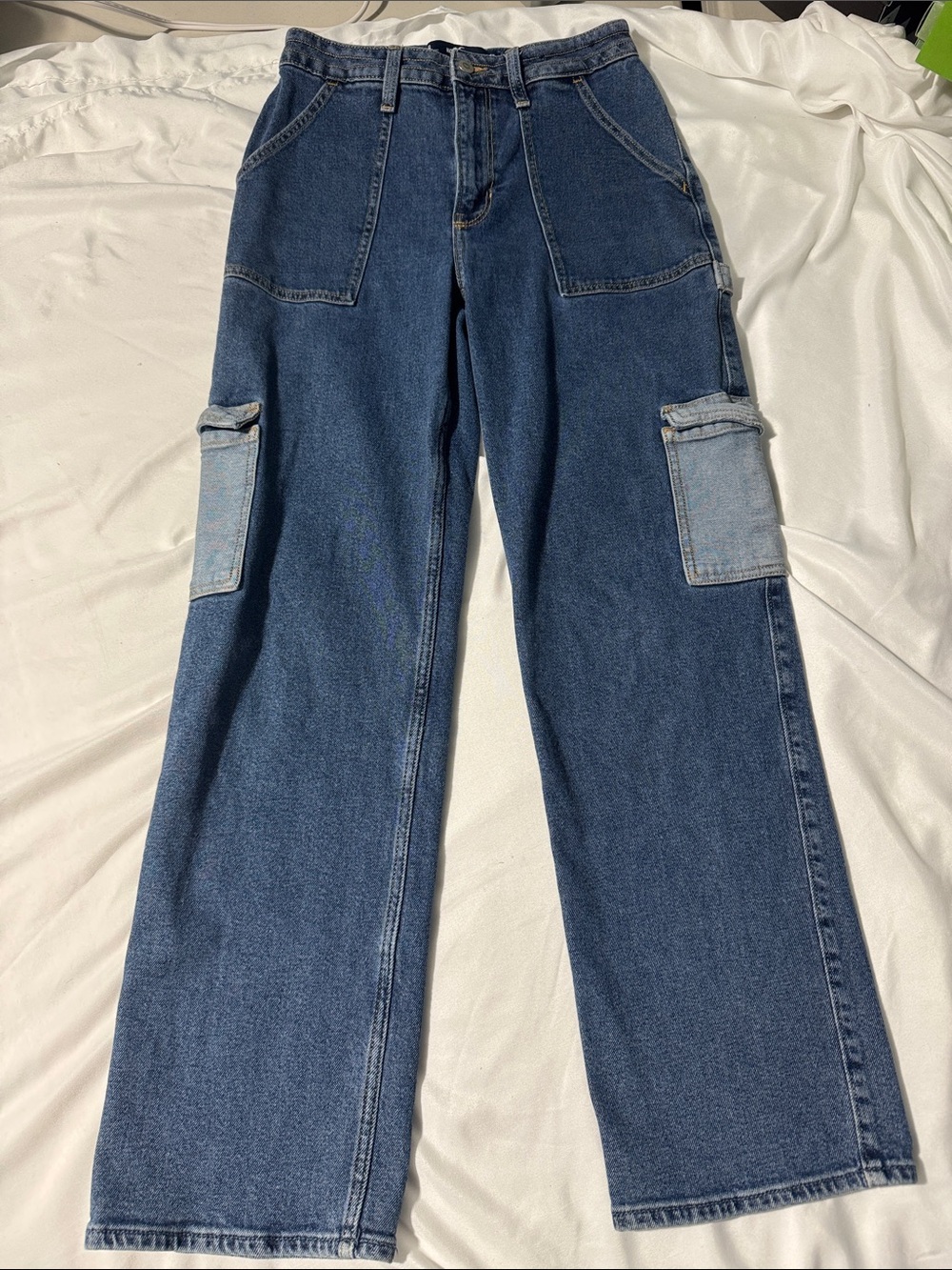 Hollister Ultra High-Rise Dad Jeans Size 27 Vintage Stretch Wide Leg 29” Inseam